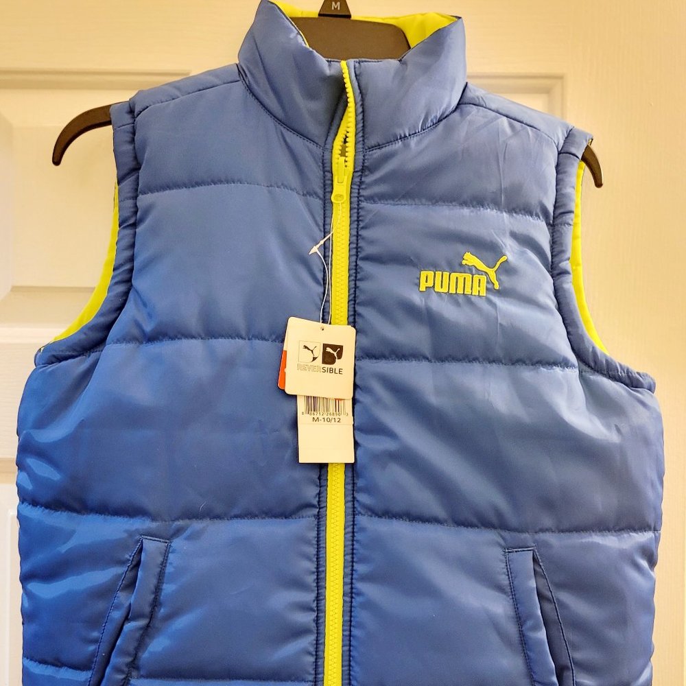 Puma kids puffy vest. Reversible. Size  10-12 M.  BNWT.